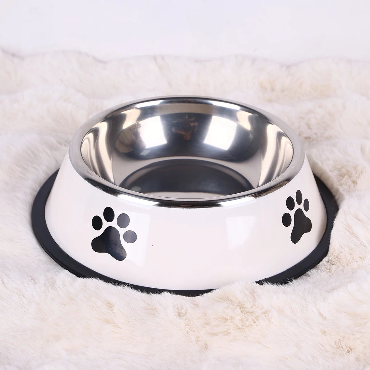 Plato de acero inoxidable para mascotas
