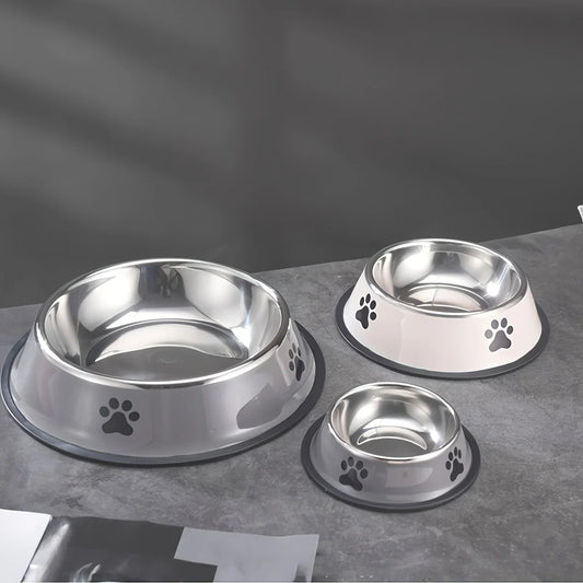 Plato de acero inoxidable para mascotas
